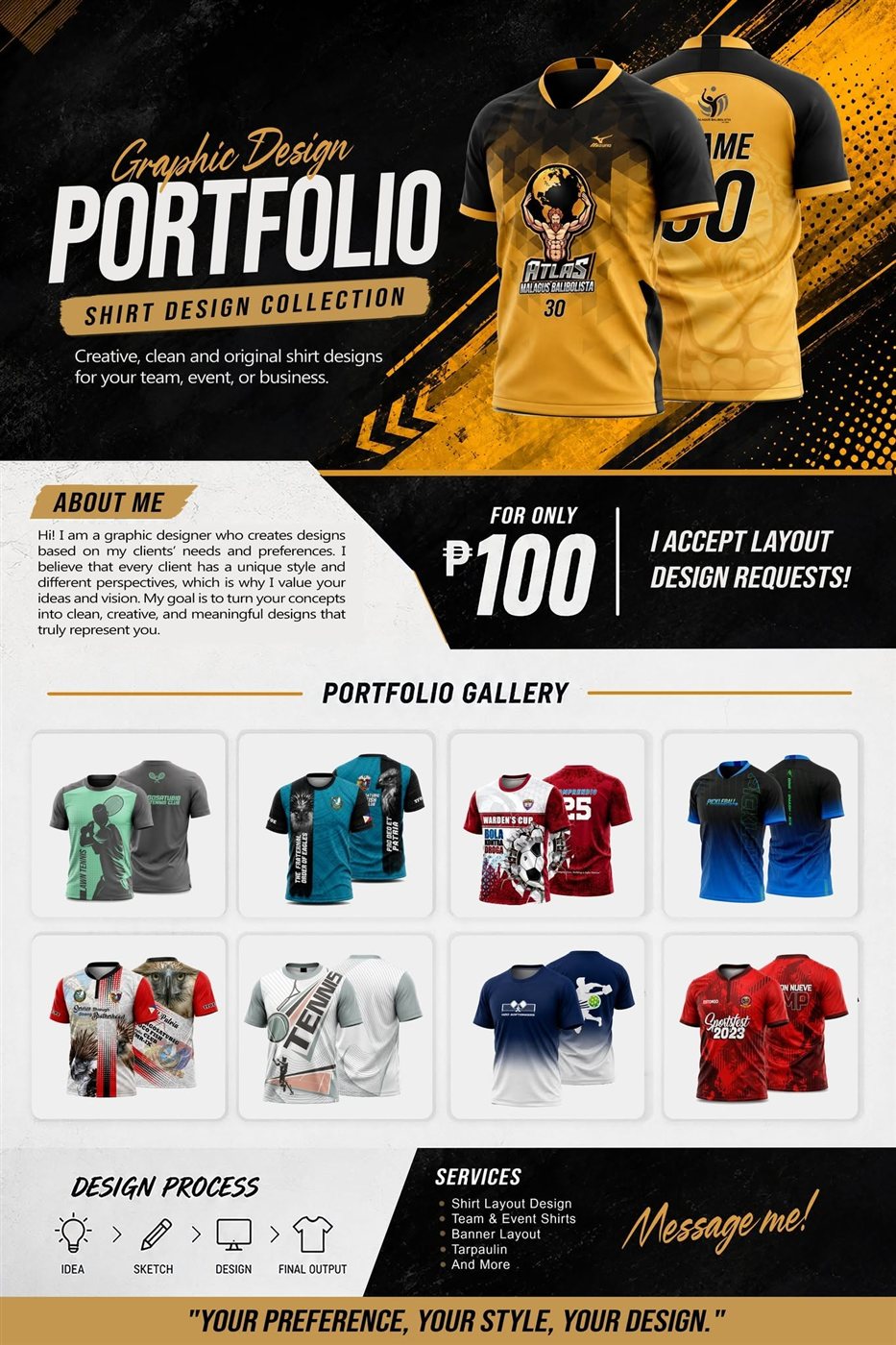 Shirt Design Collection — Gold — Portfolio presentation