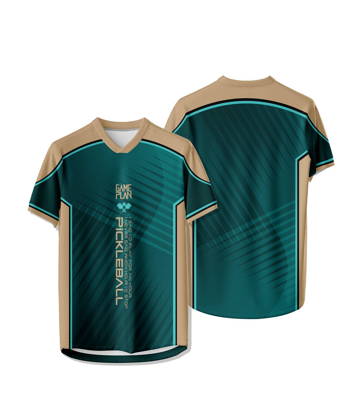 Game Plan — Teal & Gold — Pickleball shirt design
