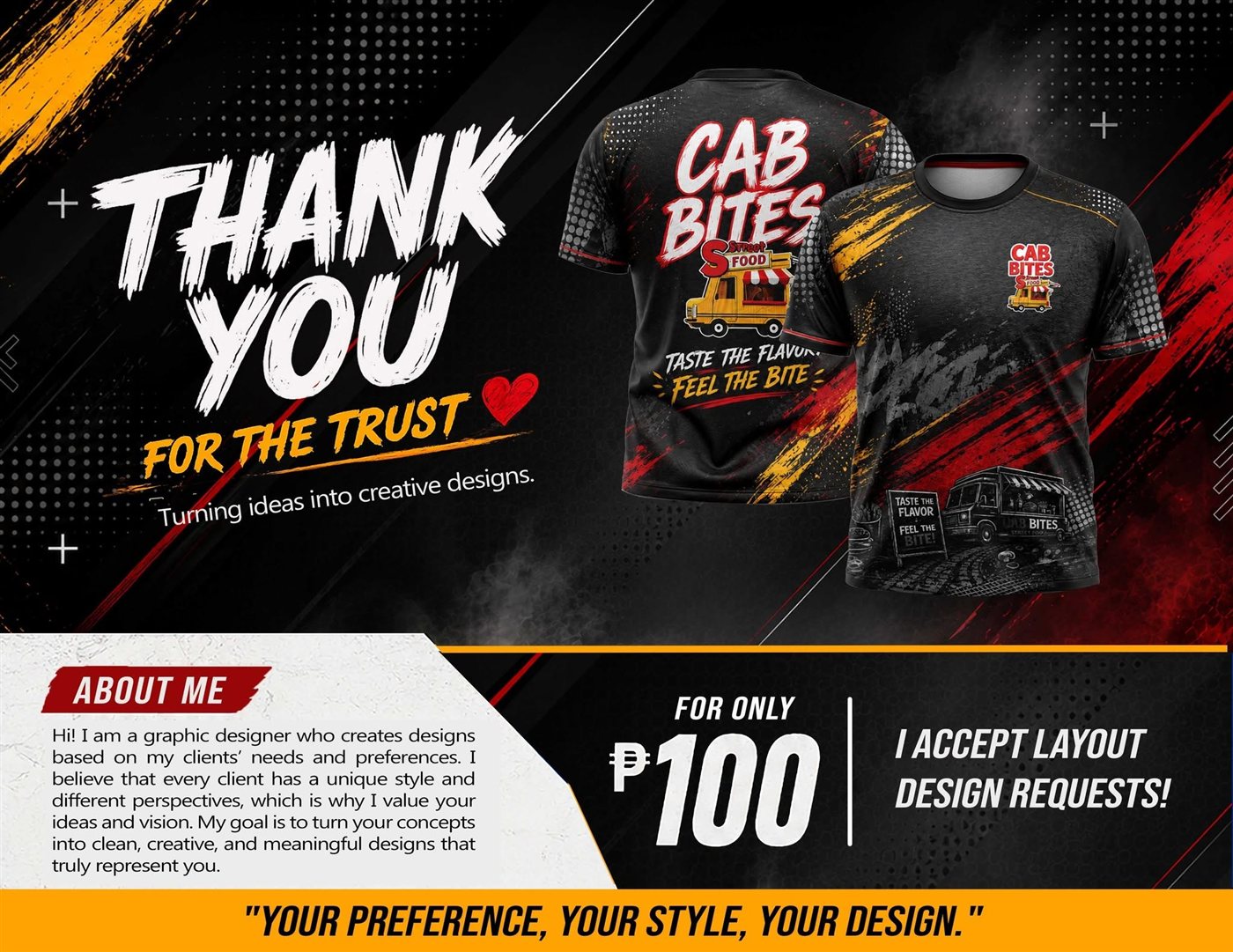 Cab Bites — Dark Edition — Business shirt presentation