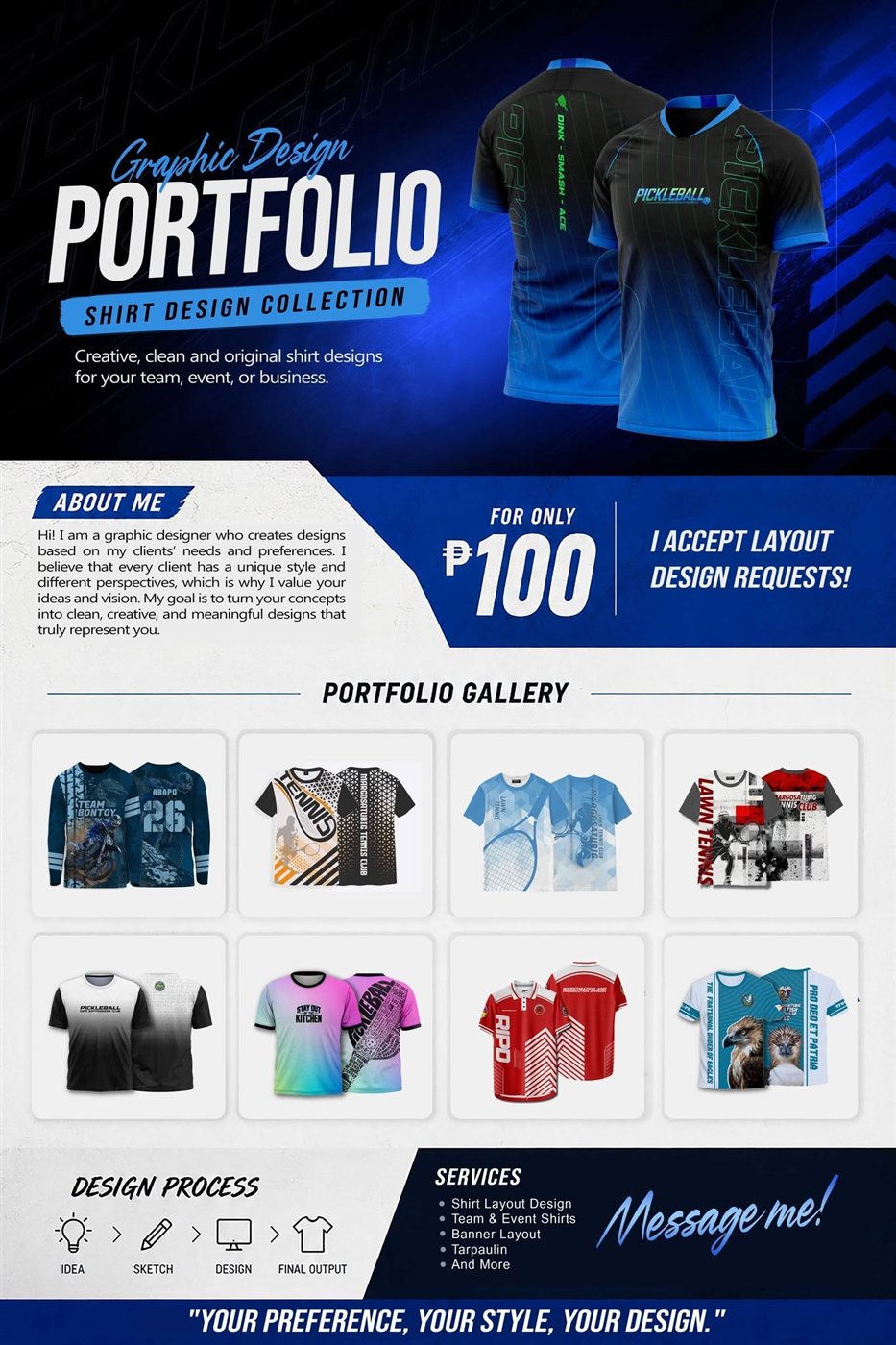 Shirt Design Collection — Blue — Portfolio presentation